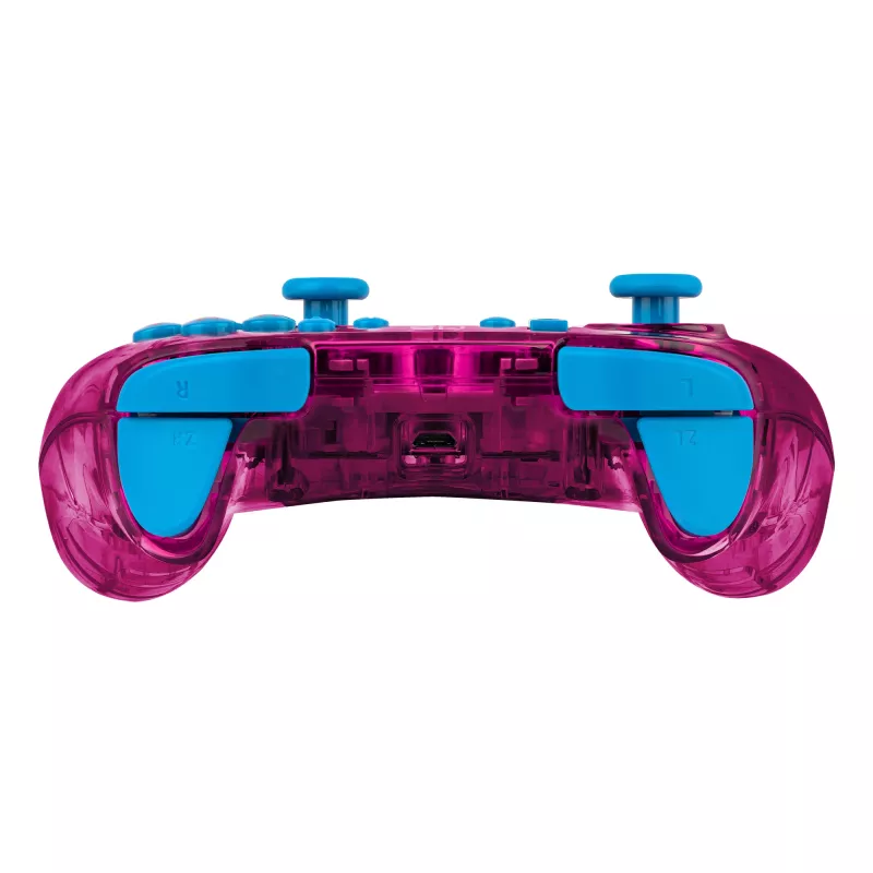 PDP Rock Candy: Bubblegum Peach Pink, caurspīdīgs USB spēļu kontrolieris Analogue / Digital Nintendo Switch, Nintendo Switch Lite, Nintendo Switch OLED