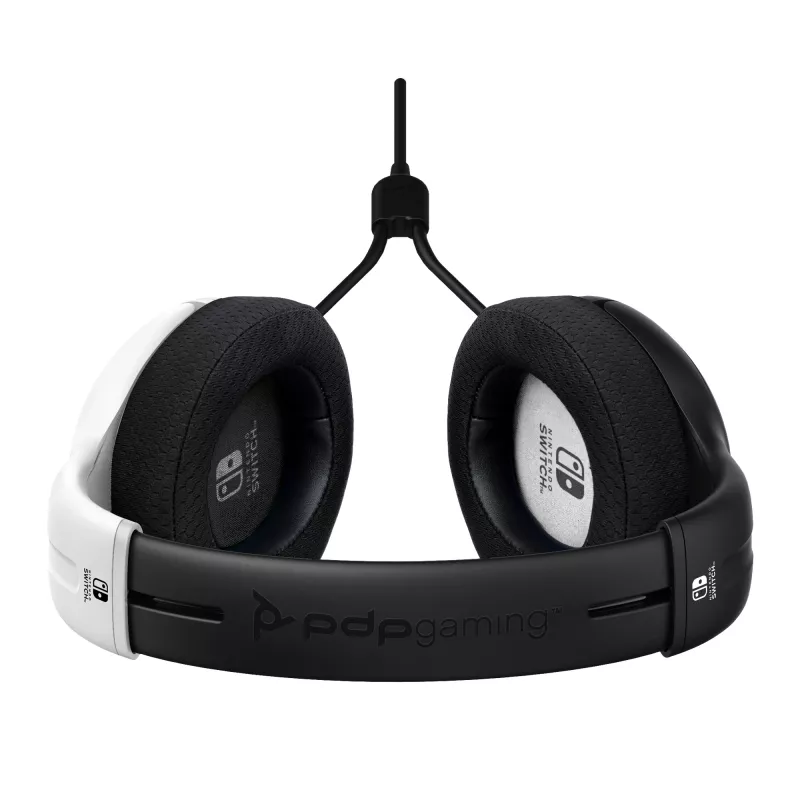 PDP LVL40 austiņas ar vadu, galvas lentes, spēlēm, melnas, baltas