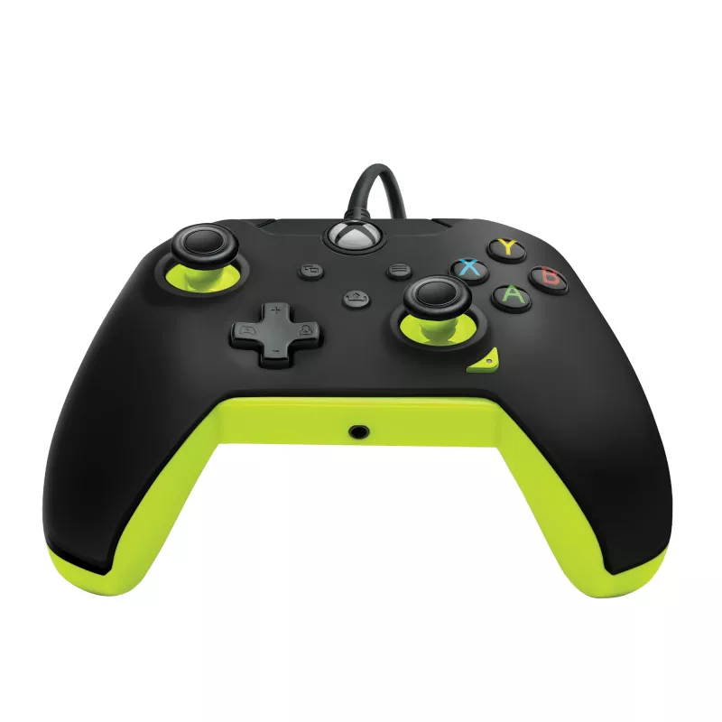 Vadu PDP spēļu kontrolieris Electric Melns Xbox Series X|S, Xbox One un Windows — USB-C, 2,43 m kabelis, D-spilventiņš, Izvēlnes/Dalīšanās/Skata pogas