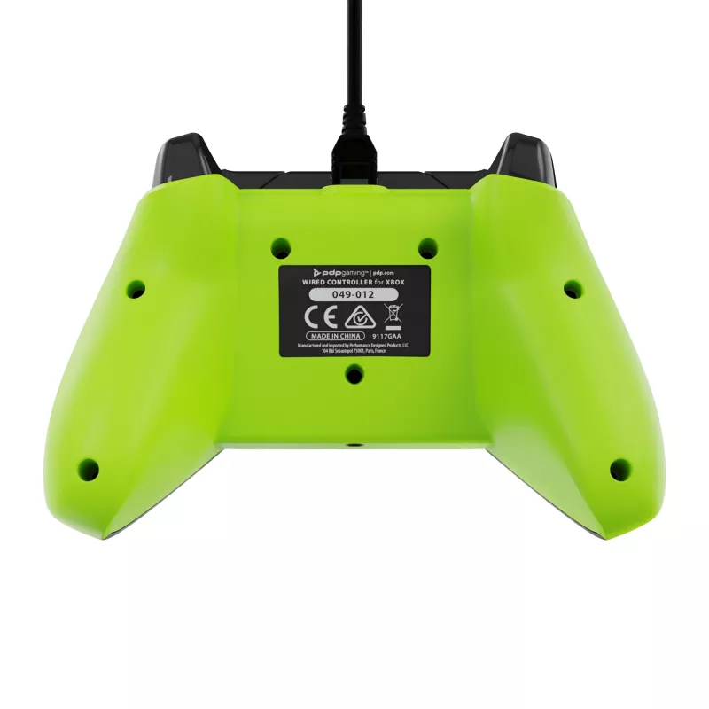 Vadu PDP spēļu kontrolieris Electric Melns Xbox Series X|S, Xbox One un Windows — USB-C, 2,43 m kabelis, D-spilventiņš, Izvēlnes/Dalīšanās/Skata pogas