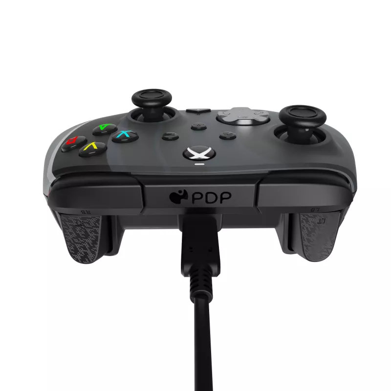 PDP Rematch, melns, balts, USB spēļu kontrolieris ar analogajām svirām datoram, Xbox One, Xbox Series S, Xbox Series X