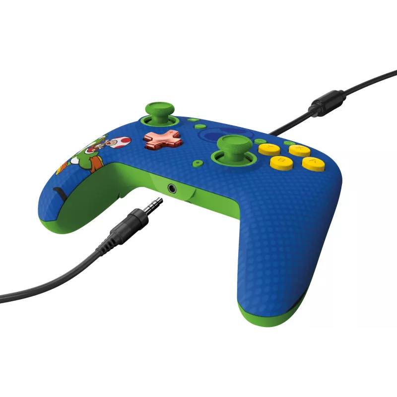 PDP REMATCH vadu kontrolieris: Yoshi & Toad, spēļu panelis, Nintendo Switch, Nintendo Switch OLED, D-kursors, Sākuma poga, analogā / digitālā, vadu, USB