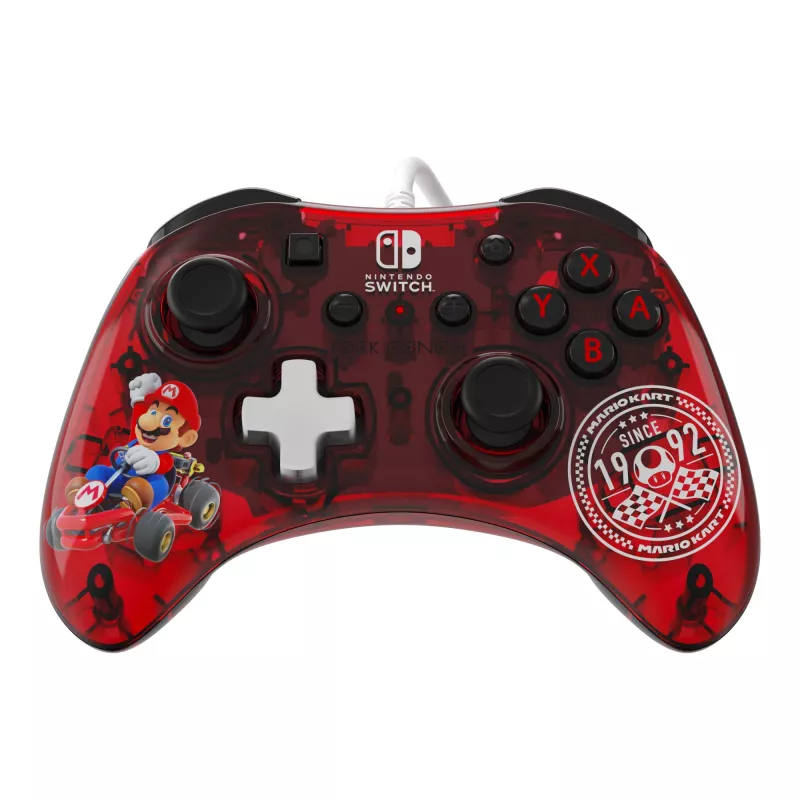 PDP Rock Candy: Mario Punch Red, caurspīdīgs USB spēļu kontrolieris analogais / digitālais Nintendo Switch, Nintendo Switch Lite, Nintendo Switch OLED