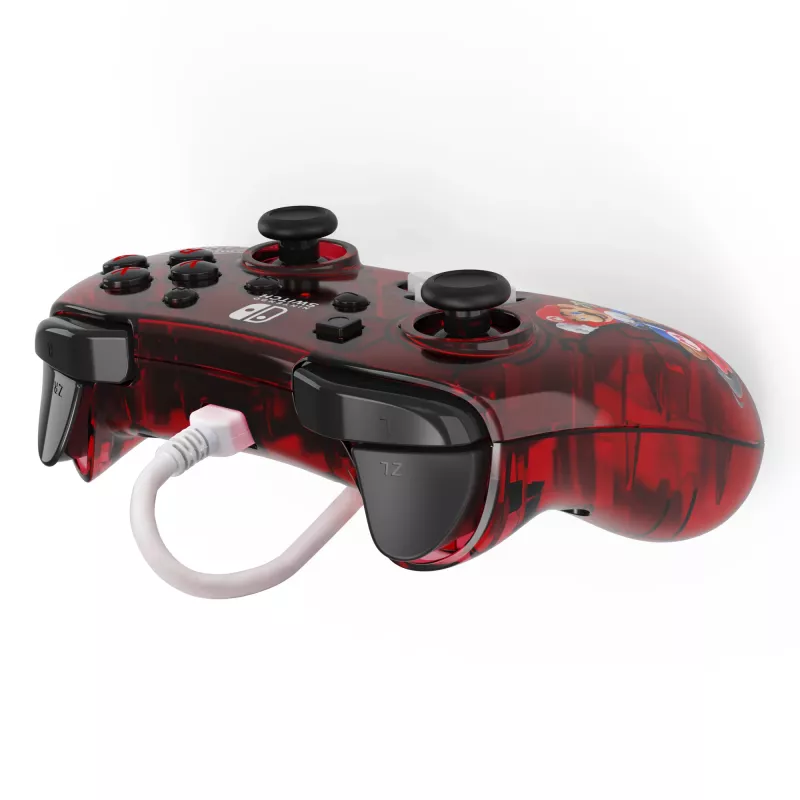 PDP Rock Candy: Mario Punch Red, caurspīdīgs USB spēļu kontrolieris analogais / digitālais Nintendo Switch, Nintendo Switch Lite, Nintendo Switch OLED