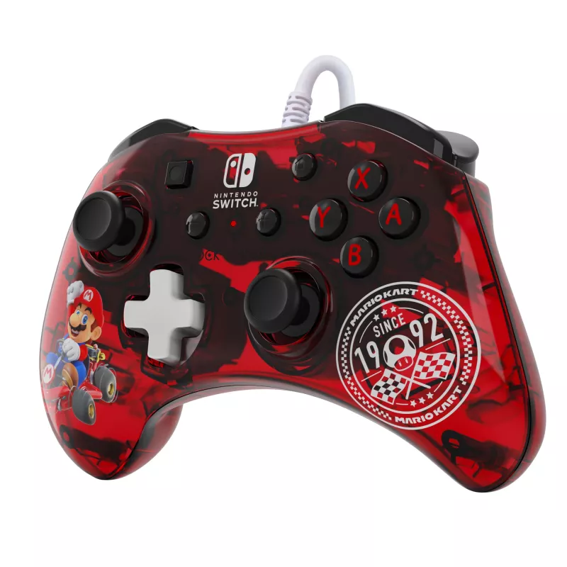 PDP Rock Candy: Mario Punch Red, caurspīdīgs USB spēļu kontrolieris analogais / digitālais Nintendo Switch, Nintendo Switch Lite, Nintendo Switch OLED