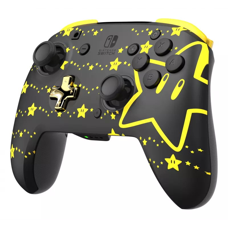 PDP REMATCH GLOW Melns, Dzeltens Spēļu kontrolieris Analogs / Digitāls Nintendo Switch, Nintendo Switch OLED