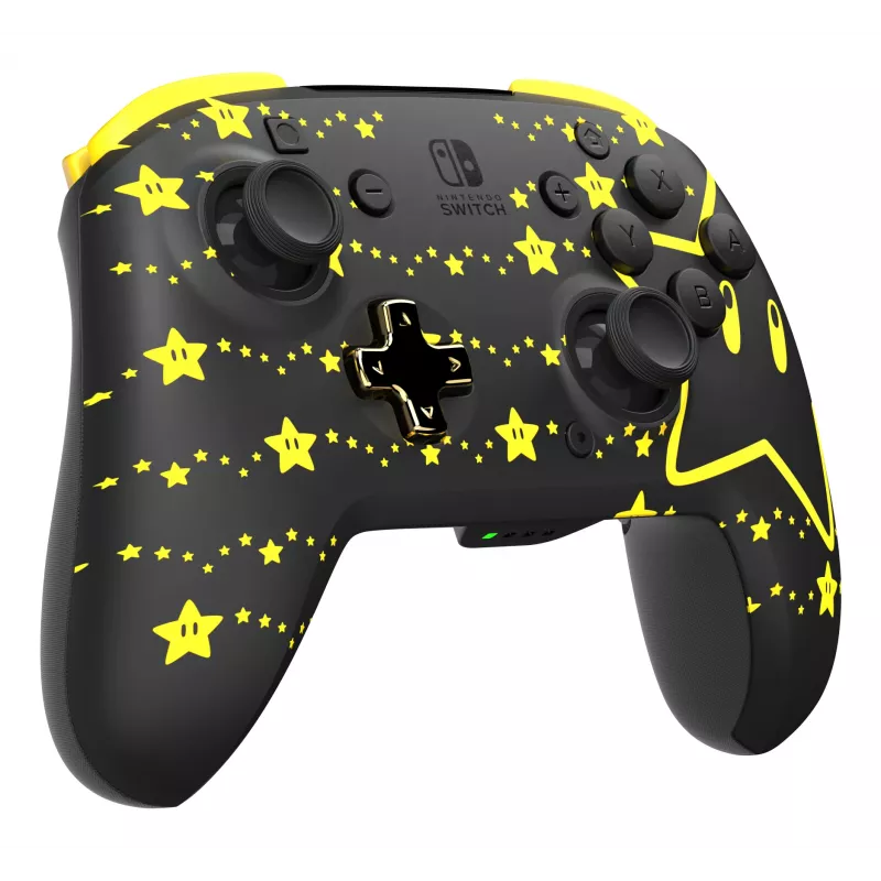 PDP REMATCH GLOW Melns, Dzeltens Spēļu kontrolieris Analogs / Digitāls Nintendo Switch, Nintendo Switch OLED