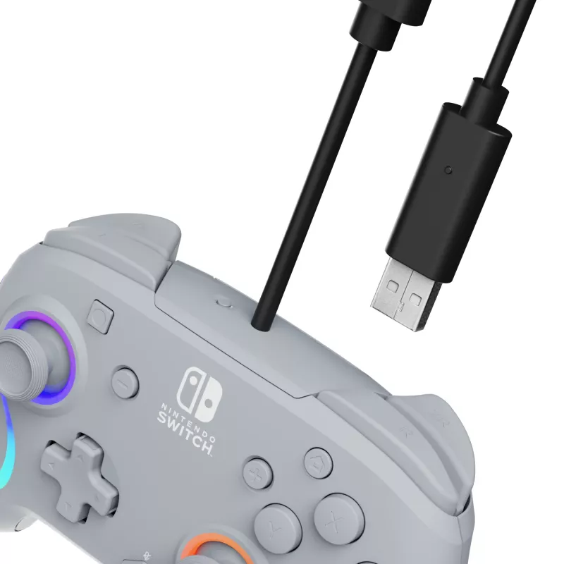PDP Afterglow Wave pelēks USB spēļu kontrolieris analogais / ciparu Nintendo Switch, Nintendo Switch OLED