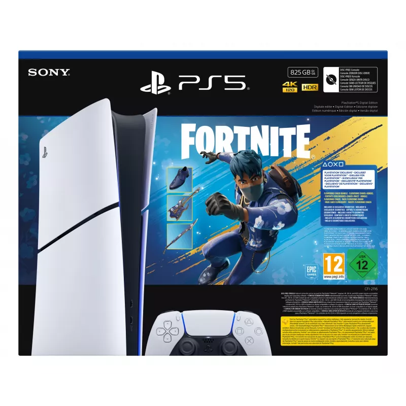 Sony PlayStation 5 (modeļu grupa - plāns) Digital Edition, Fortnite Flowering Chaos Bundle