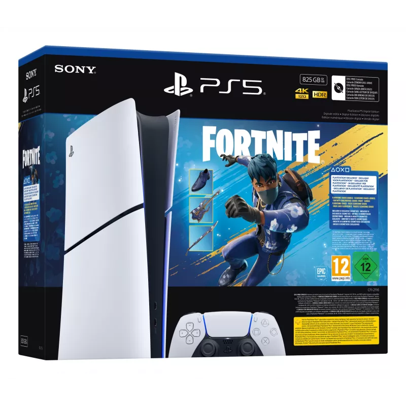 Sony PlayStation 5 (modeļu grupa - plāns) Digital Edition, Fortnite Flowering Chaos Bundle