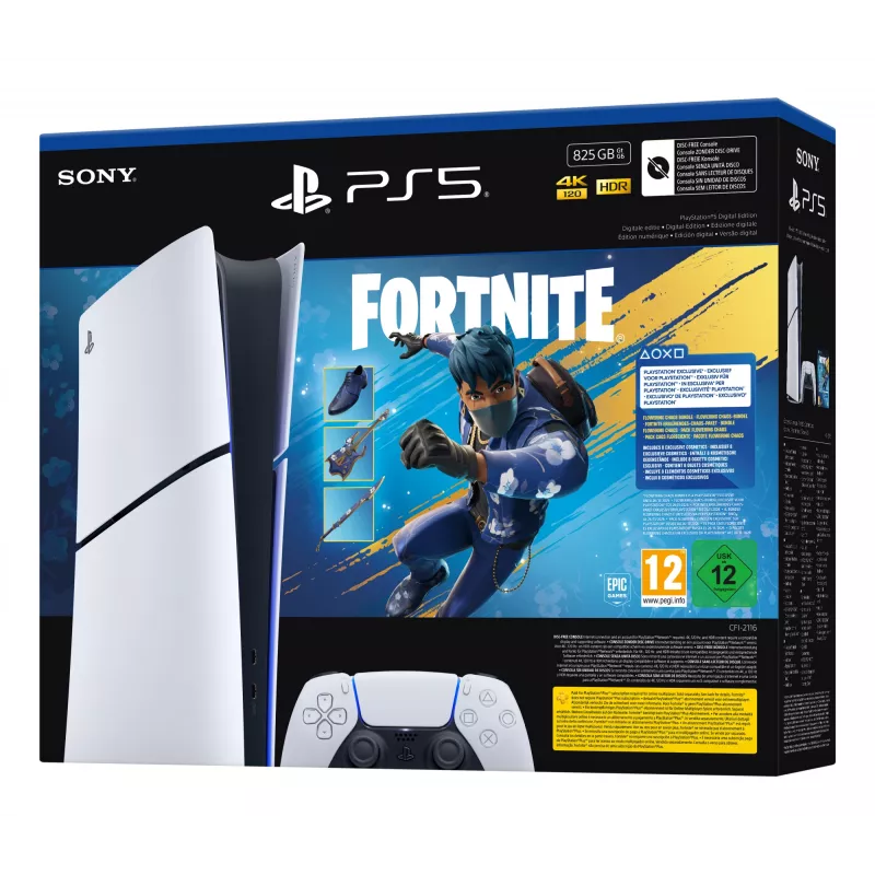Sony PlayStation 5 (modeļu grupa - plāns) Digital Edition, Fortnite Flowering Chaos Bundle