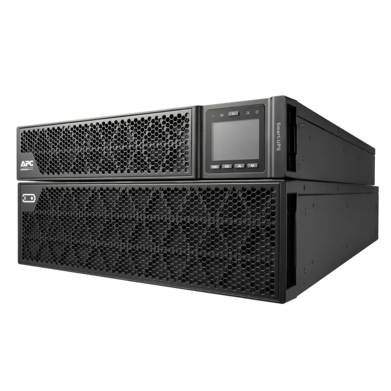APC Smart-UPS On-Line, 8kVA/8kW, Rack/Tower, 230V, 2x IEC C13+1x IEC C19+Hard wire 3-wire (H+N+E) outlets, tīkls Card, W/O rail kit