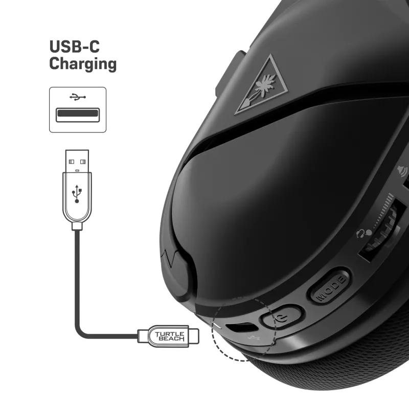 Austiņas Turtle Beach Stealth 600 Gen 2 MAX – vadu un bezvadu, USB-C, apkārt auss glāžņa tipa, 20–20000 Hz, melnas