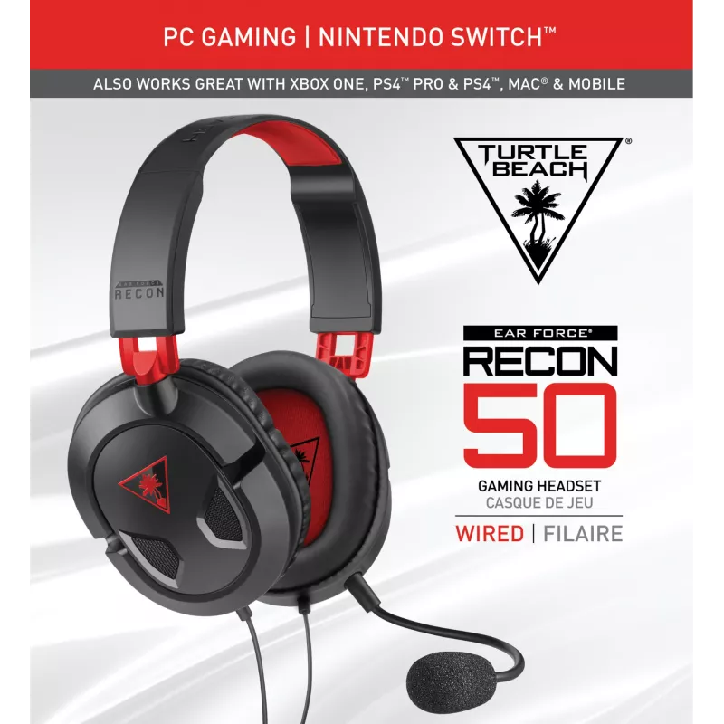 Turtle Beach Recon 50 austiņas vadu spēļu austiņas - PC, Xbox Series X vai S, Xbox One, PS5 un PS4