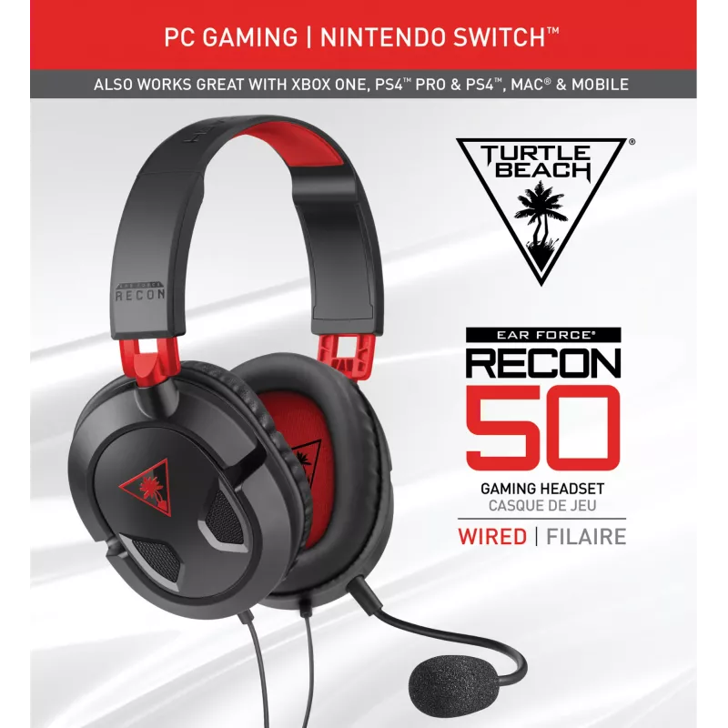 Turtle Beach Recon 50 austiņas vadu spēļu austiņas - PC, Xbox Series X vai S, Xbox One, PS5 un PS4
