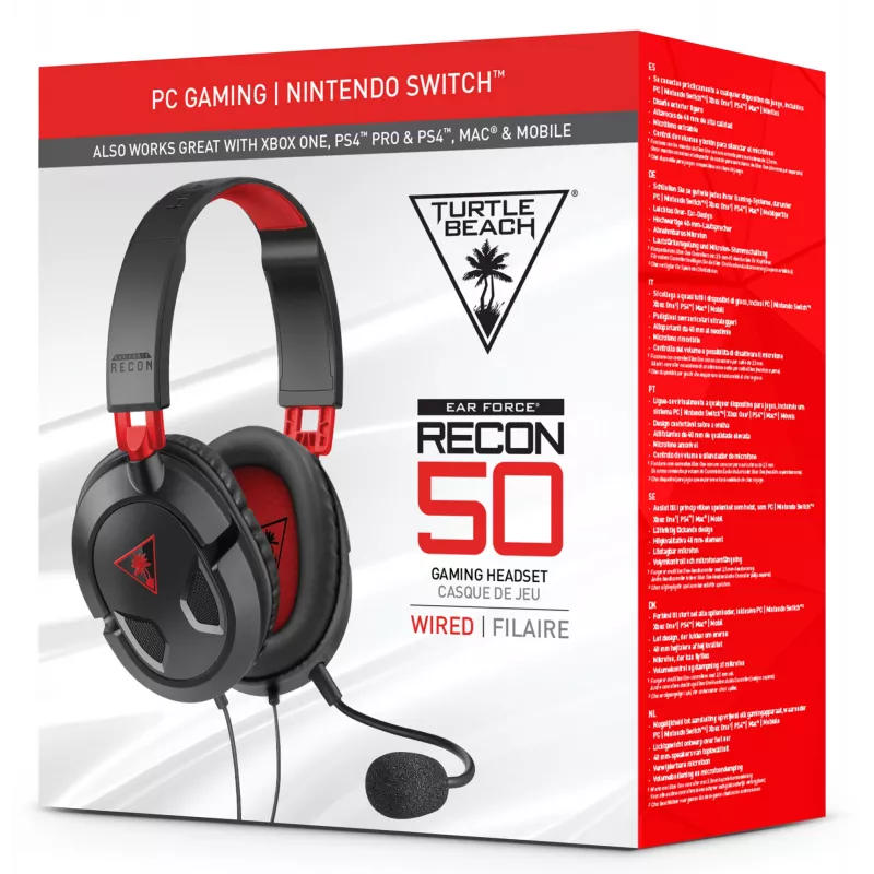 Turtle Beach Recon 50 austiņas vadu spēļu austiņas - PC, Xbox Series X vai S, Xbox One, PS5 un PS4