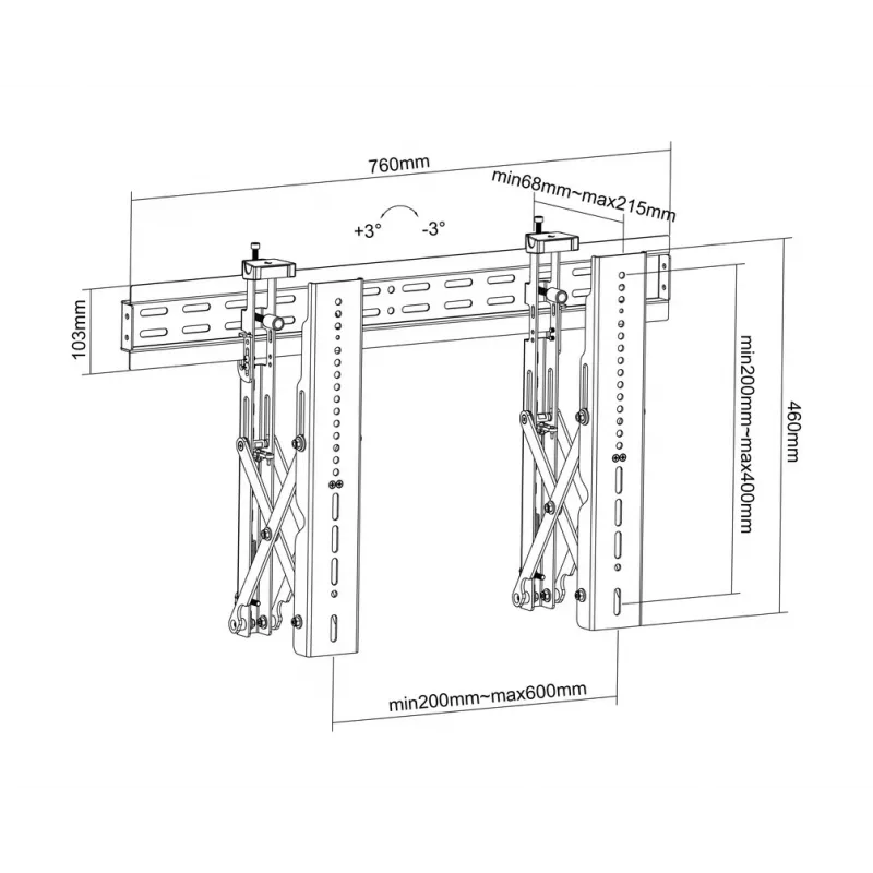 Video sienas stiprinājums Multibrackets M Public Push 40-70 collas melns
