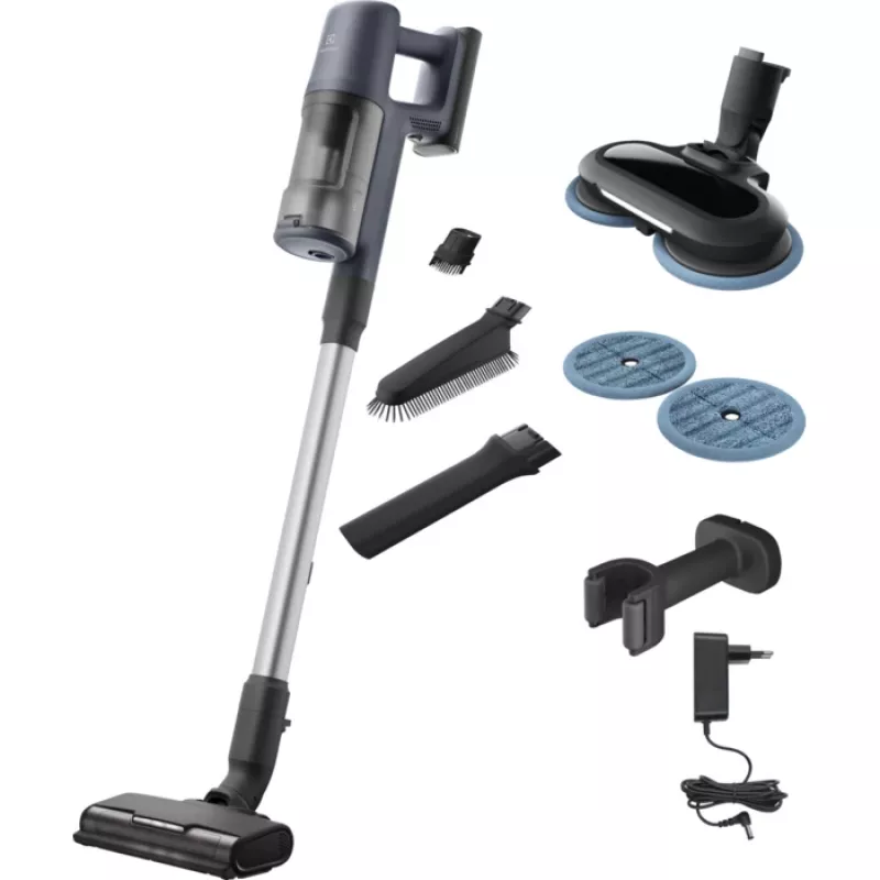 Electrolux EP61H21WET 2-in-1 teleskopiskais putekļsūcējs Baterija Sausā Bez maisiņa 0.6 L 85 W Zils 2.5 Ah