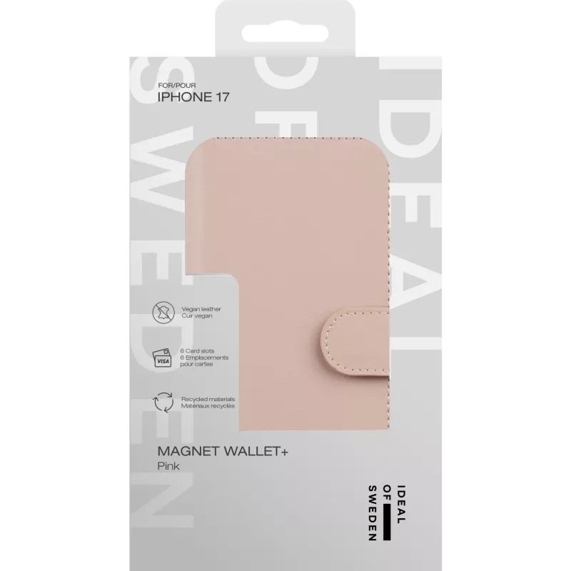 iDeal of Sweden Magnet Wallet+ iPhone 17 Rozā, Flip case, Apple, iPhone 17, 16 cm (6.3 collas), Rozā