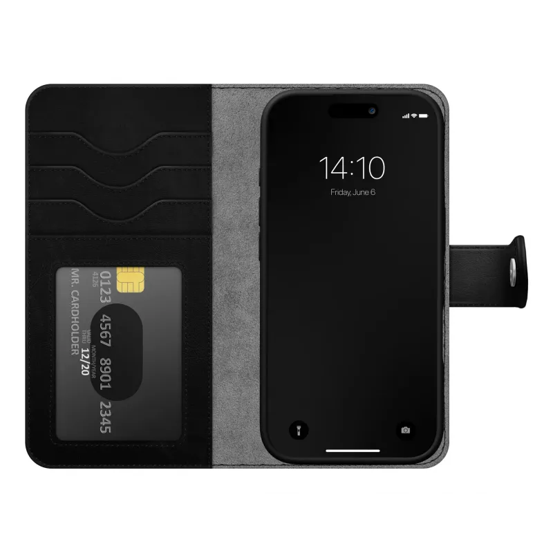iDeal of Sweden Magnet Wallet+ MagSafe iPhone 17 Pro Melns, maka veida vāciņš, Apple, iPhone 17 Pro, Melns