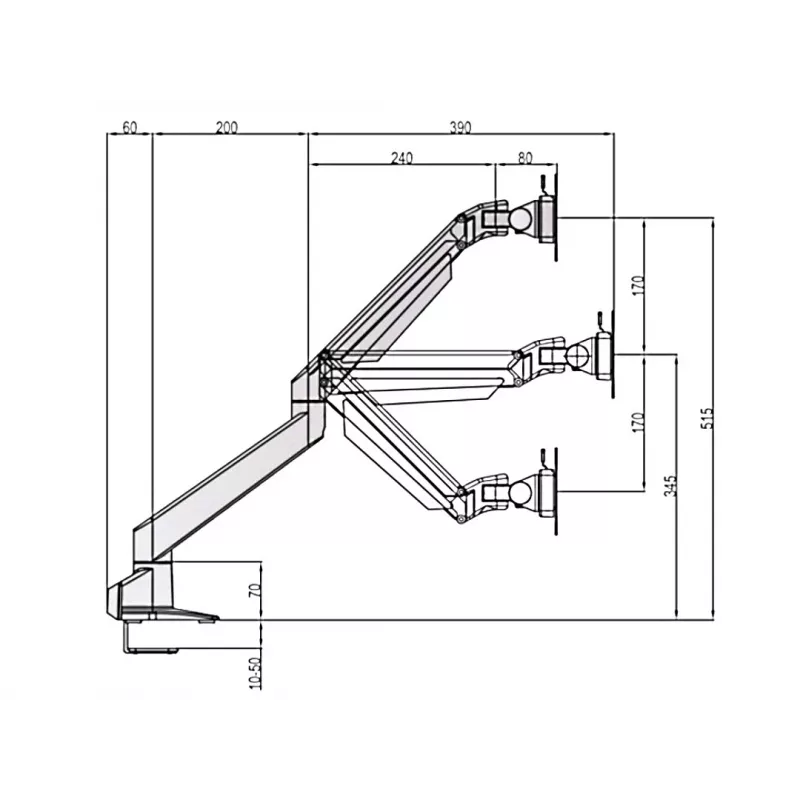 Multibrackets M VESA Gas Lift Arm Single balta