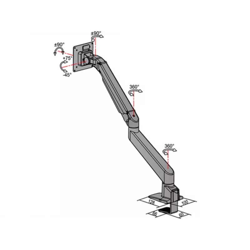 Multibrackets M VESA Gas Lift Arm Single balta