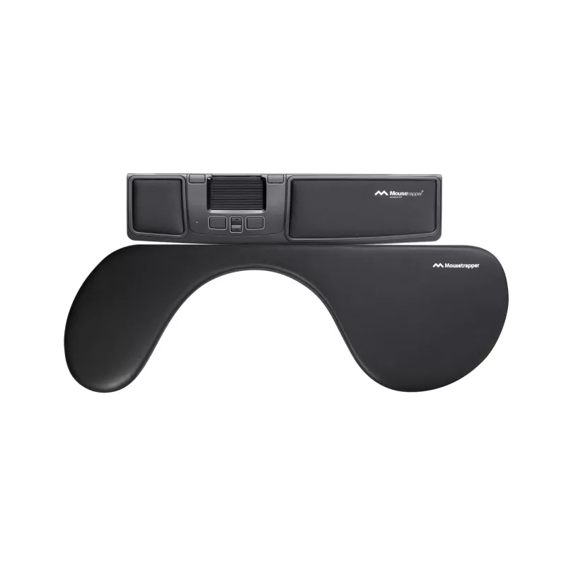 Rokas balsts Mousetrapper Armrest Asymmetric — Mākslīgā āda, melna, 680×205×20 mm