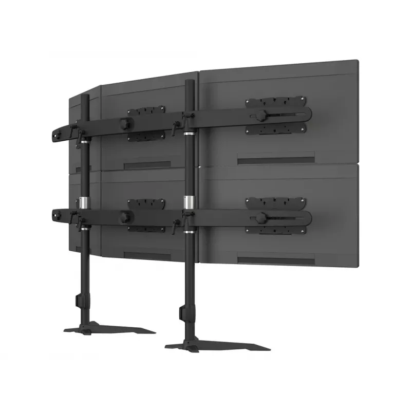 Trīskāršs monitoru galda stiprinājuma paplašinājuma komplekts MULTIBRACKETS M VESA 3 displejiem 24–32 collas līdz 24 kg, alumīnijs/plastmasa, melns