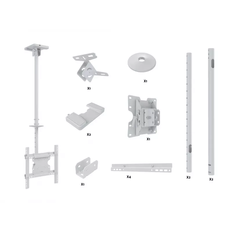 Multibrackets M Public Ceilingmount Medium Single balta 3000 Maks. svars 30 kg Min. ekrāns 32 collas Maks. ekrāns 55 collas