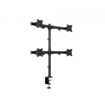 Multibrackets M Deskmount Basic Quad, skava/caururbums, 32 kg, 38,1 cm (15″), 68,6 cm (27″), 100 x 100 mm, melns