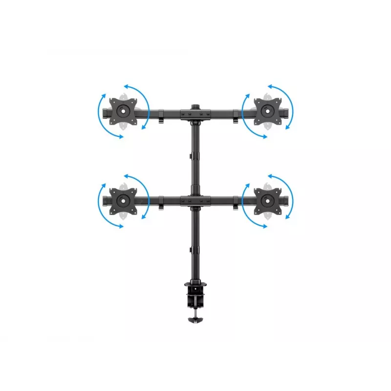 Multibrackets M Deskmount Basic Quad, skava/caururbums, 32 kg, 38,1 cm (15″), 68,6 cm (27″), 100 x 100 mm, melns