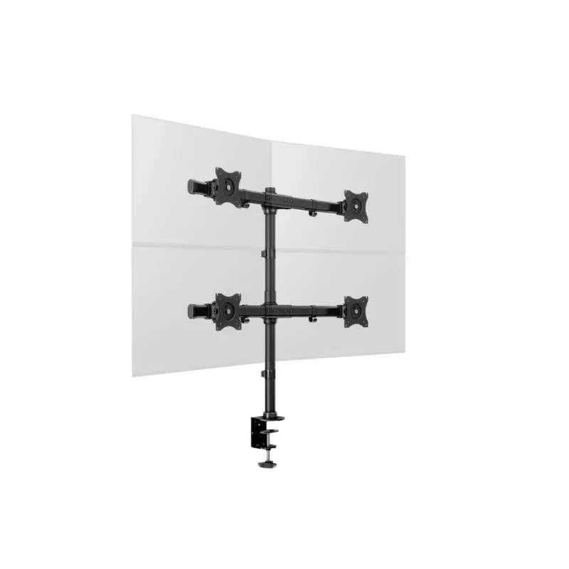 Multibrackets M Deskmount Basic Quad, skava/caururbums, 32 kg, 38,1 cm (15″), 68,6 cm (27″), 100 x 100 mm, melns