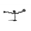 Monitora galda statīvs MULTIBRACKETS M Deskstand Basic Triple — 3 virzienu, VESA 75x75–100x100, balsta līdz 24 kg, 15 collu–27 collu ekrāniem, melns
