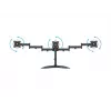 Monitora galda statīvs MULTIBRACKETS M Deskstand Basic Triple — 3 virzienu, VESA 75x75–100x100, balsta līdz 24 kg, 15 collu–27 collu ekrāniem, melns