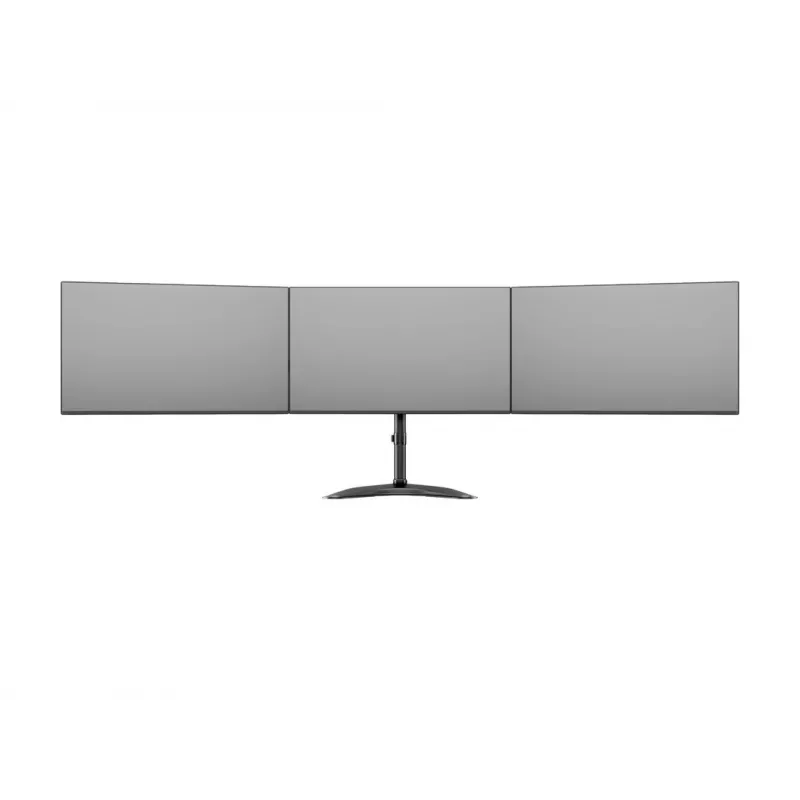 Monitora galda statīvs MULTIBRACKETS M Deskstand Basic Triple — 3 virzienu, VESA 75x75–100x100, balsta līdz 24 kg, 15 collu–27 collu ekrāniem, melns