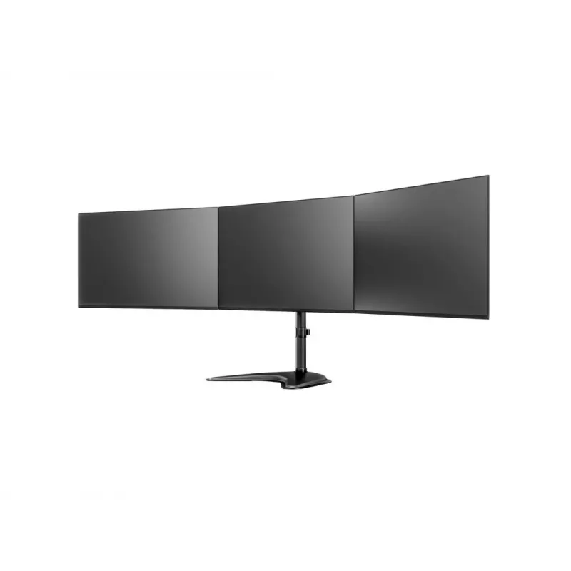Monitora galda statīvs MULTIBRACKETS M Deskstand Basic Triple — 3 virzienu, VESA 75x75–100x100, balsta līdz 24 kg, 15 collu–27 collu ekrāniem, melns