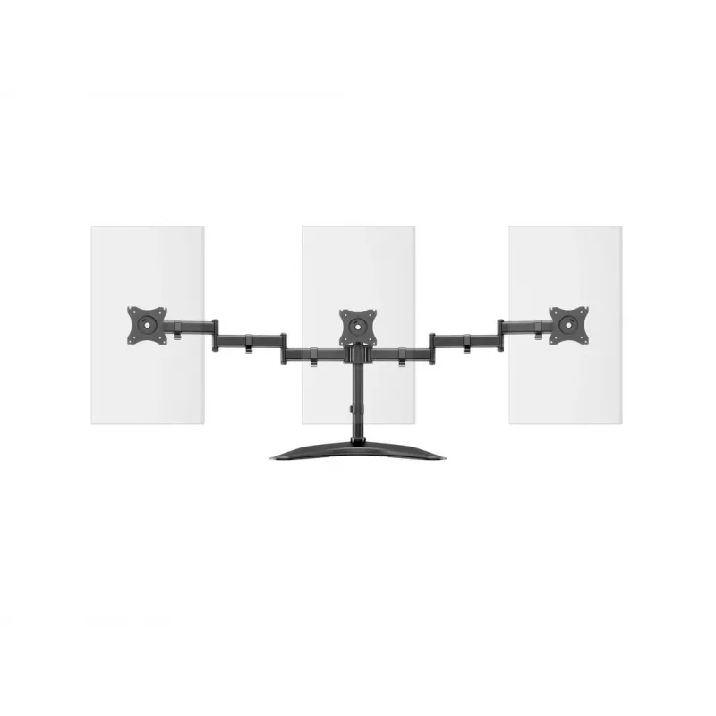 Monitora galda statīvs MULTIBRACKETS M Deskstand Basic Triple — 3 virzienu, VESA 75x75–100x100, balsta līdz 24 kg, 15 collu–27 collu ekrāniem, melns