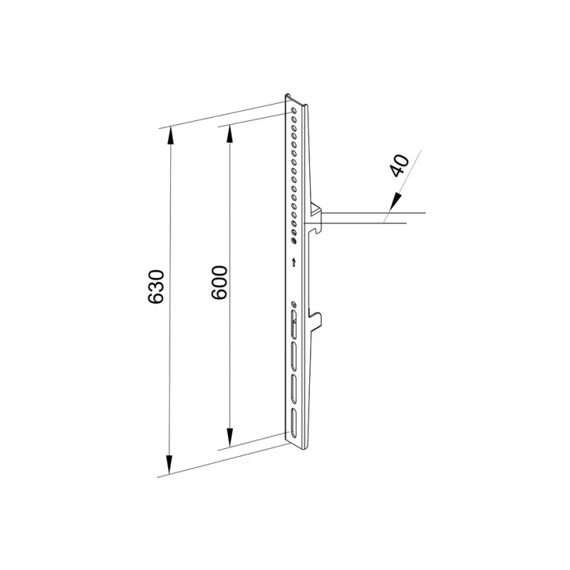 Plakanā paneļa stiprinājuma svira Multibrackets M Pro Series Fixed Arms 600 mm, tērauds, melna, 2 gab. iepakojumā
