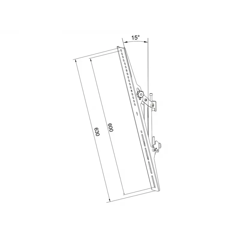 Plakanā paneļa stiprinājuma svira MULTIBRACKETS M Pro Series Tilt Arms 600 mm, tērauds, melna, 2 gab.