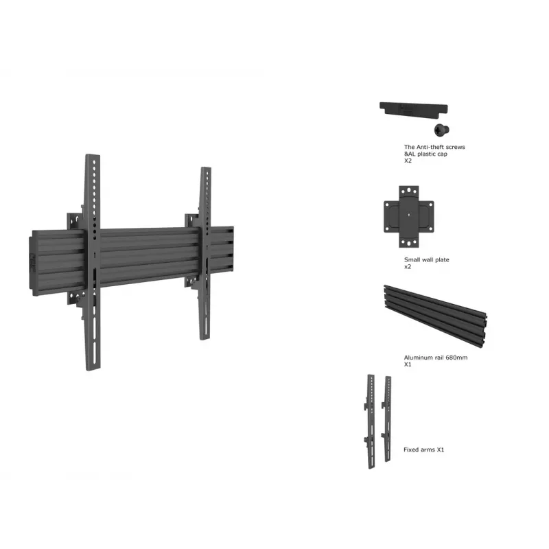Multibrackets M Wallmount Pro MBW1U Fixed Melns 50 kg 40-65 collas