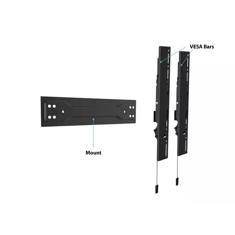 Multibrackets M VESA sienas stiprinājums Super plāns Tilt 400 MAX, 81,3 cm (32 collas), 139,7 cm (55 collas), 100 x 100 mm, 400 x 400 mm, Plastmasa, Tērauds, Melns