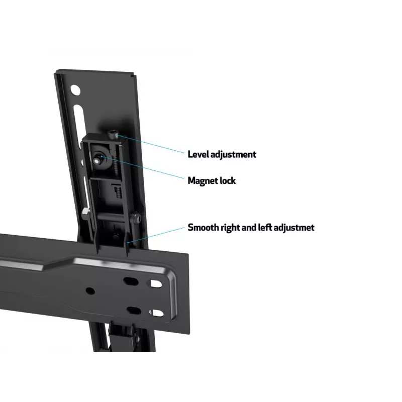 Multibrackets M VESA sienas stiprinājums Super plāns Tilt 400 MAX, 81,3 cm (32 collas), 139,7 cm (55 collas), 100 x 100 mm, 400 x 400 mm, Plastmasa, Tērauds, Melns