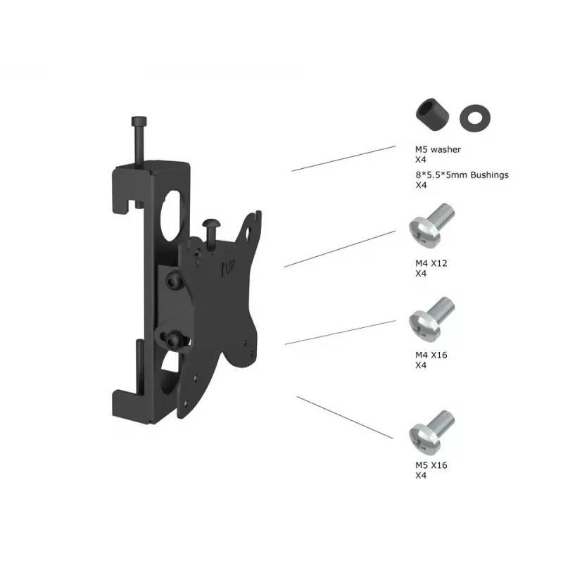 Multibrackets M Pro Series - Monitora stiprinājums Flex Pro 75/100, Kronšteins, Melns, Tērauds, 20 kg, Griesti/Grīda, Pro Series