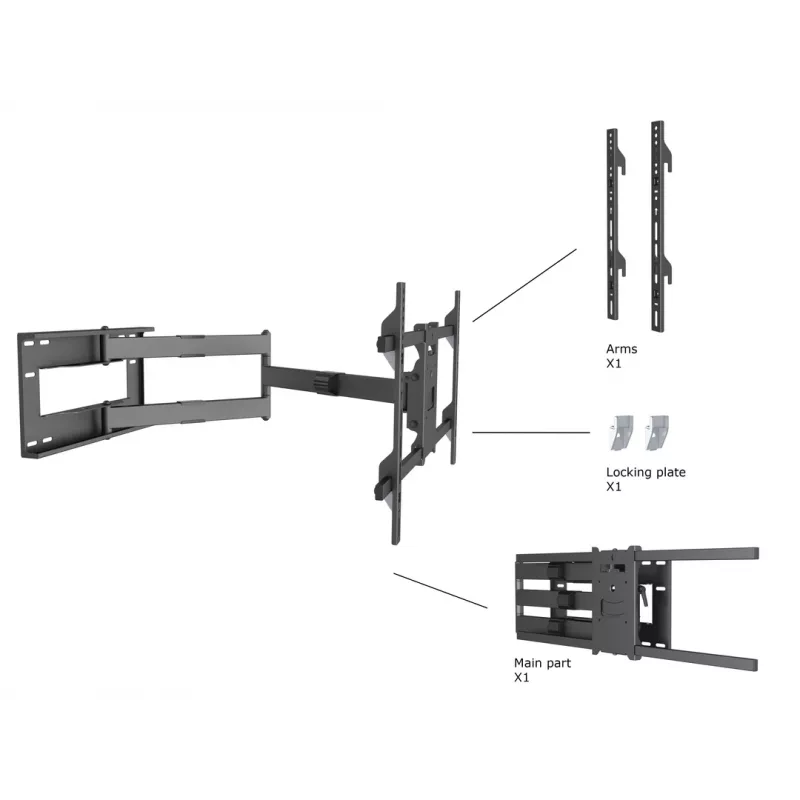 Multibrackets M Universal Long Reach Arm 1010mm HD Single 40kg 42-75 collu