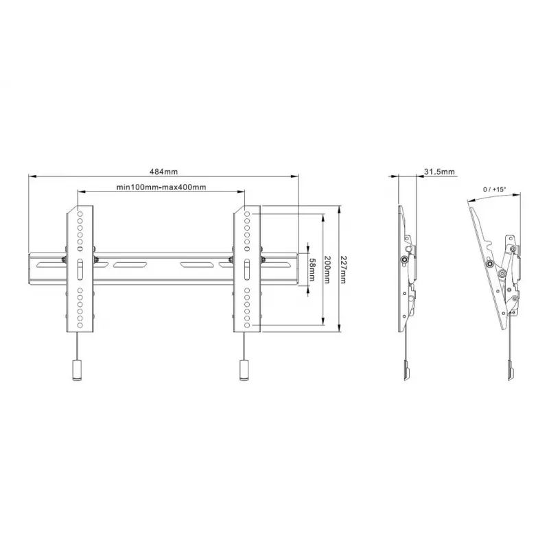 Multibrackets M OLED Super plāns Tilt TV sienas stiprinājums 50 kg 32-65 collas
