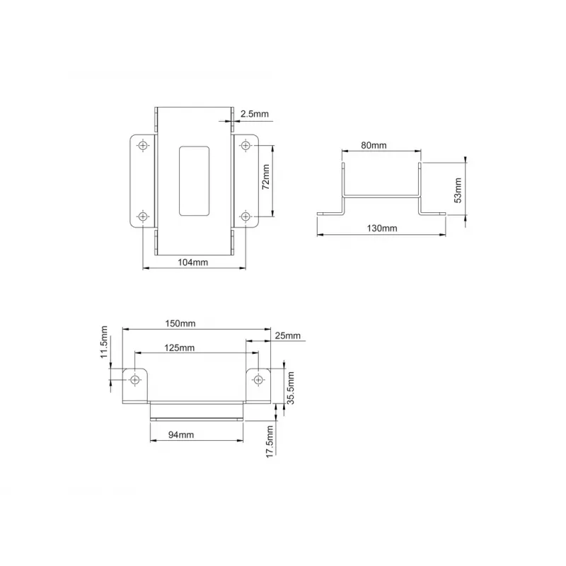 Ierīču plāksne Multibrackets M Pro Series savienotājplāksne Melna Tērauds 2.1 kg