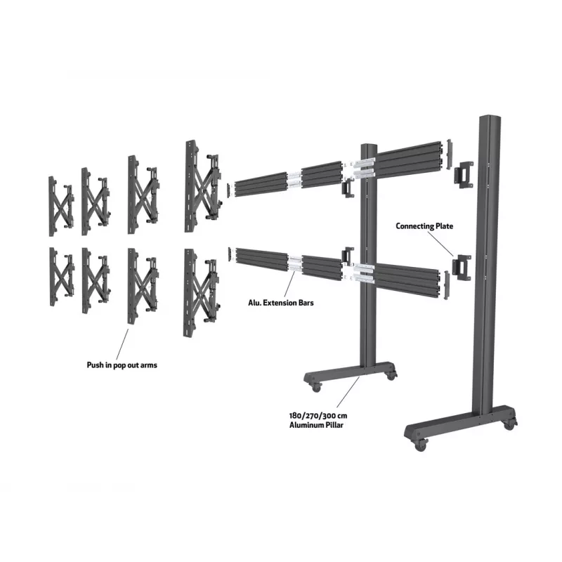 Ierīču plāksne Multibrackets M Pro Series savienotājplāksne Melna Tērauds 2.1 kg