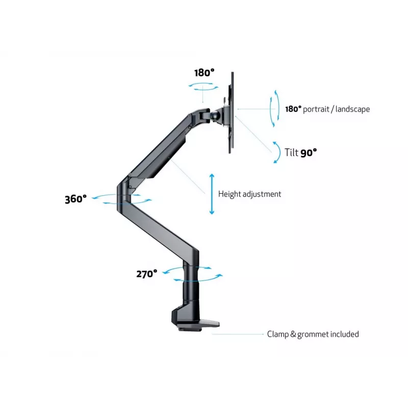 Multibrackets M VESA Gas Lift XL Single Melns