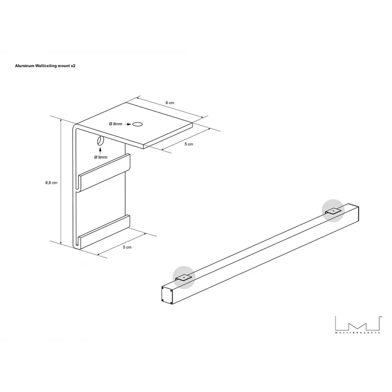 Multibrackets M 1:1 manuālais projekcijas ekrāns 240x240, 135 collu balta Edition