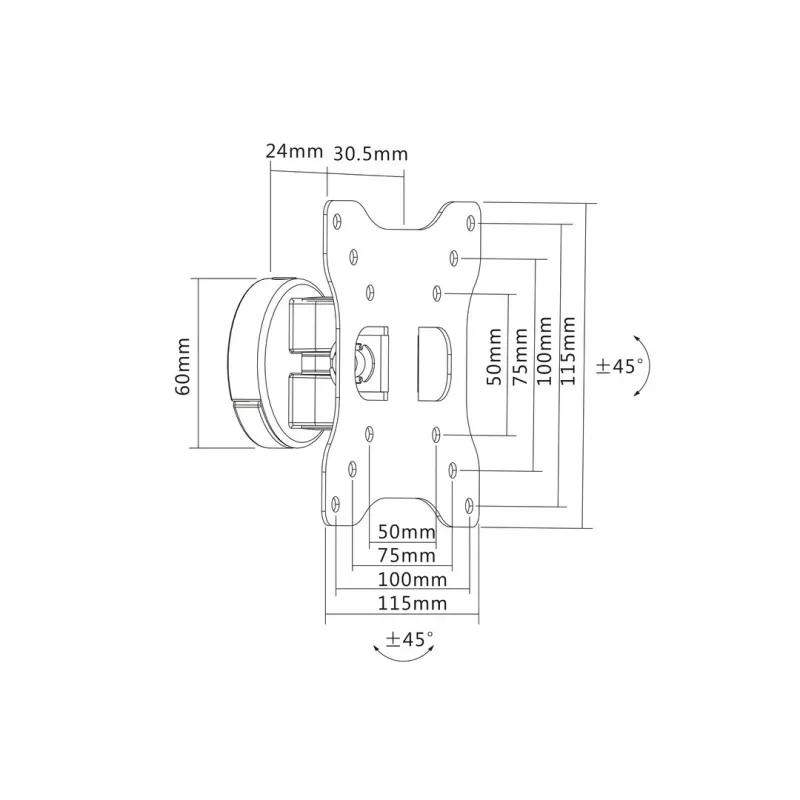 Pilnas kustības stiprinājums Multibrackets M VESA I 50 75 100
